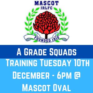 The A Grade Squads will have a first training session and an introduction to the new coaching staff on Tuesday 10th December, 6pm sharp at Mascot Oval. 

Mascot Juniors RLFC welcome all returning and new players to attend.

😤Let's get ready for Season 2025