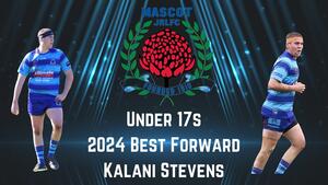 Under 17s Best Forward.

They don’t come any tougher than the team’s front rower Kalani Stevens.

A relative of Souths great Gary Stevens…Kalani wears his heart on his sleeve and is the first player picked each week.

Well done @kalanistevenss